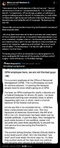 The uncivil service objects to Trump
